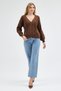 Selanik Knitted Degaje Collar Comfortable Fit Buttoned Style Women's Knitwear Thick Cardigan - 2