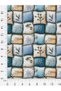 100% Cotton Satin Patchwork Fabric – 300X155 cm – Winter Pattern, Blue and Beige Tones - 4