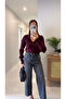 Dlvin Mowe Burgundy Melange Polo Neck Knitwear - 2