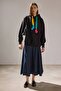 Colorful Lace-Up Detail Hooded Sweatshirt - 3