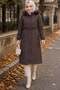 Removable Hooded Allerli Plush Bondit Coat Brown Hnt2804