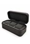 3-Compartment Zippered Watch and Jewelry Box Pull up Faux Leather
