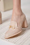 Women's Nude 7cm Heeled Shoes Tr18Ms10F - 4