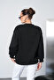 Basic Sweatshirt with Heart Embroidery Detail - 6
