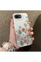 iPhone 17E Compatible Retro Daisy Moon and Leaf Pattern, Hard Case, Full Protection