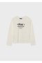 Boy's Printed Long Sleeve T-Shirt White 7049 - 2