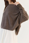Women's Coffee Boat Neck Oversize Sleeves Mercerized Cape Knitwear Blouse Tk261145 60286540 - 4