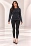 Women's Boat Neck Ribbed Long Beard Fuzzy Soft Textured Long Sleeve Knitwear Sweater Blouse