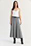 Women's Anthracite Belted A-Line Long Skirt 4420 60286523 - 5