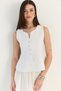 Women's Ecru Metal Button Detailed V-Neck Peplum Knitwear Vest 2785 60286529 - 3