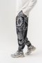 Engrave Motif Patterned Pleated Shalwar with Elastic Waist and Cuffs - 4