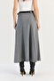 Women's Anthracite Belted A-Line Long Skirt 4420 60286523 - 7