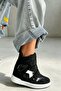 Magic Black and White Hidden Heel Women's Sneakers - 4