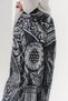 Engrave Motif Patterned Pleated Shalwar with Elastic Waist and Cuffs - 6