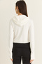 Women's White Finger-Looped Hooded Zippered Modal Cardigan 6202 60286521 - 7