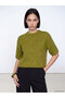 Alita City Lcw Comfort Green Knitwear Plain Oval Neck Women's Sweater