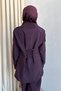 Lace-Up Back Double Set - Burgundy - 5