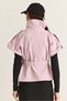 Women's Pink Stand Collar Epaulet Detailed Belted Short Sleeve Jacket 2096 60286531 - 7