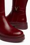 Women's Burgundy Shiny Leather Buckle Detailed Boots - 3