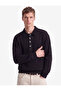 Kangaroo Pocket Three-Thread Ribbed Comfortable Fit Snap Button Stand-Up Collar Sweatshirt - 3