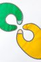 Grönfink Children's Bib Green-Yellow 2-Piece Waterproof Baby Bib - 3