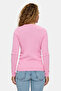 Shanu pink crew neck 100% cotton embroidered standard fit women's knitwear - 4