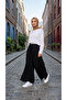 Modal Fabric Skirt Trousers with Elastic Waist, Adjustable Drawstrings and Pockets - 4