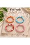 Set of 4 Colorful Beaded Bracelets for Women Orange Blue Red Pink Stylish Daily Jewelry Accessory Combination Handmade Gift - 2