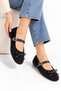 Lavina Women's Plush Ballerina Shoes with Buckle and Bow, Mary Jane Model, Daily Ballerinas - 4