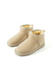 Vaghessa Nesta – Bej Women's Suede Short Winter Boots with Fur Inside - 4