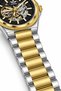 Men’s Automatic Skeleton Wristwatch – Two-Tone Silver & Gold Stainless Steel Bracelet, Black Open-Work Dial, Exhibition Caseback & 3ATM Water Resistance - 6