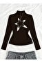 Long Sleeve Star Graphic Printed Turtleneck Blouse Body