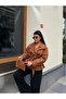 Women's Tan Snap-Closure Stand Collar Suede Jacket - 5