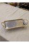 Gold Framed Rectangular Presentation and Serving Plate 35X19 cm - 4