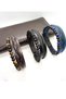Navy Blue Multi-Layered Leather Bead Braided Bracelet - Antiallergic Men's Bracelet - 5