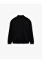 Kangaroo Pocket Three-Thread Ribbed Comfortable Fit Snap Button Stand-Up Collar Sweatshirt - 6