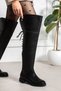 Kcl-Tr01 Thick Heel Back-Tie Long Boots - 4