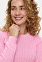 Shanu pink crew neck 100% cotton embroidered standard fit women's knitwear - 3
