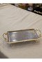 Gold Framed Rectangular Presentation and Serving Plate 35X19 cm - 3