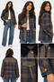 Women's Velvet Collar Plaid Pattern Comfortable Fit Seasonal Jacket-00260209167 - 4