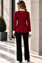 Women's Long Sleeve White Collared Button Detailed Stylish Crepe Blouse - 4