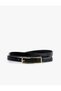 Faux Leather Metal Buckle Thin Belt