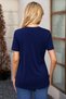 Women's Short Sleeve V-Neck Button Front Viscose Blouse - 5
