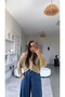 Metallic Knitted Premium Cardigan with Gold Zipper - 3