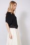 Asymmetric Garnish Detail Tie-Up Knitwear Sweater Black - 3