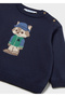 Baby Boy Printed Sweater Navy Blue 2377 - 3