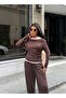 Women's Brown Athlete Detailed Set - 3