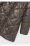 Girl's Hooded Long Inflatable Coat Brown 7442 - 5