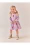 Girl's Floral Printed Combed Cotton Long Sleeve Dress Lilac - 2