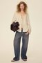 Linen-blend tie-front jacket